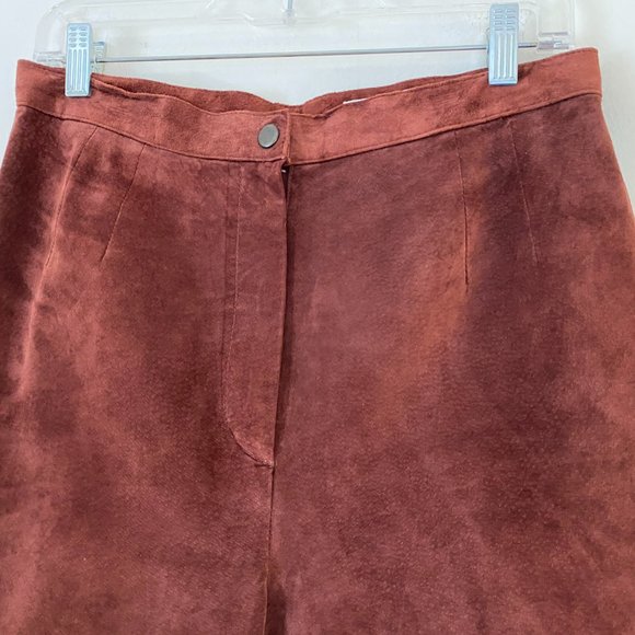 Lord & Taylor Suede Pants Trousers Rust Orange Brown vintage fits size 10-12 - Picture 5 of 14